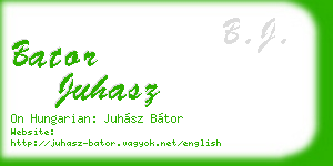 bator juhasz business card